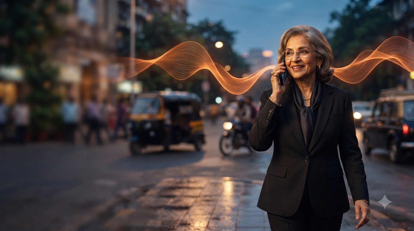 An elderly woman speaking on the phone to book a ride